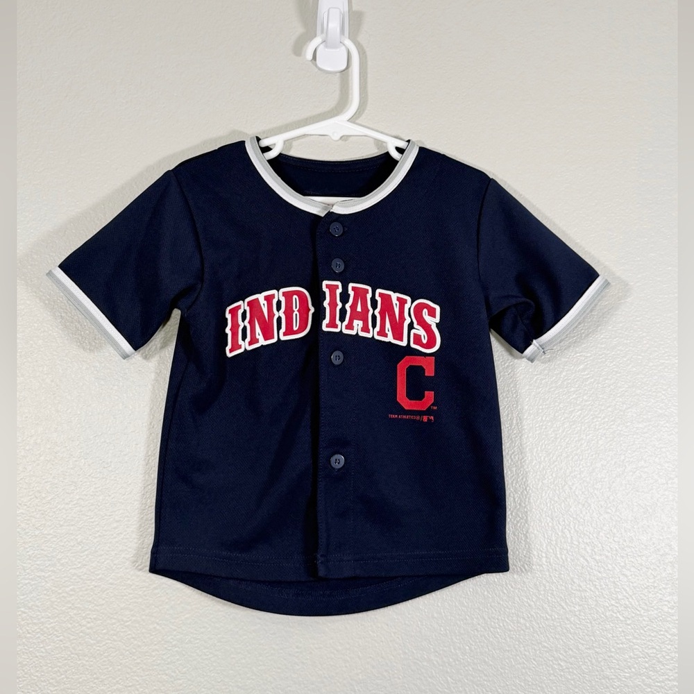 Genuine Merchandise MLB Cleveland Indians Jersey Shirt Navy White Toddler 3T
